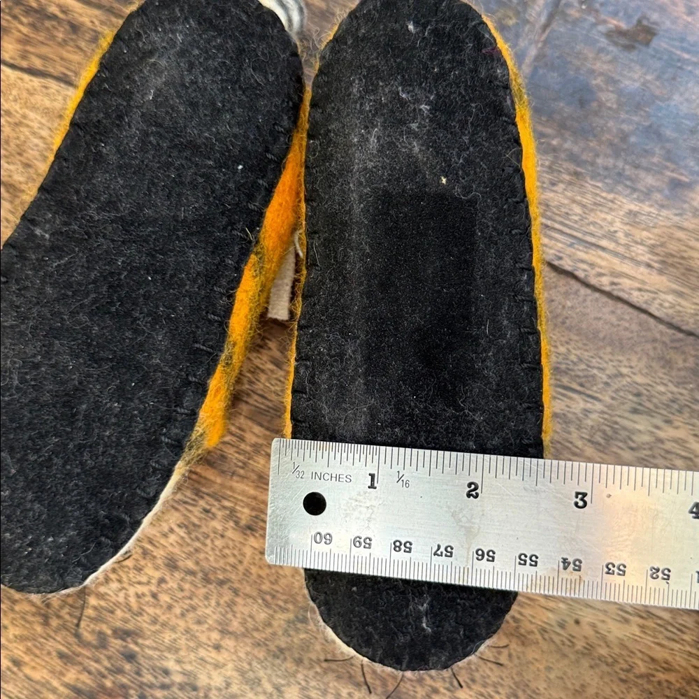 Artisan hand made hand felted pure wool Tiger Slippers for Kids